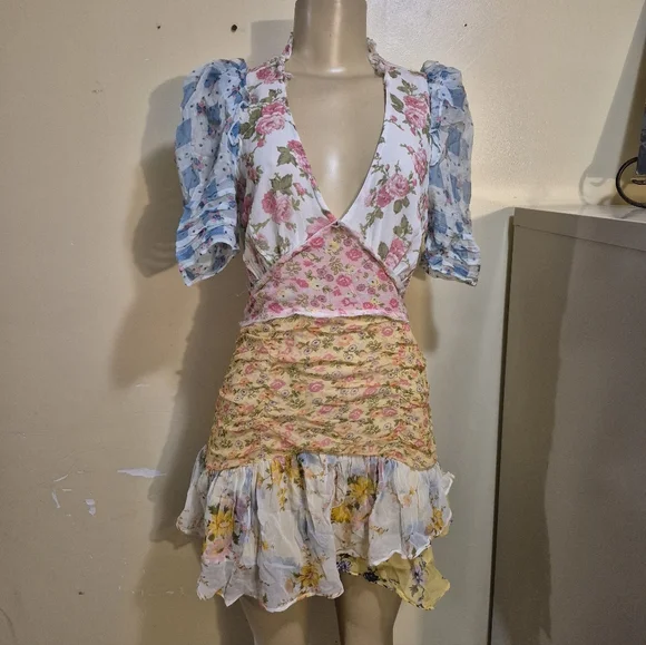 LoveShackFancy Arlo Silk Made In India Mini Dress 6 - Picture 1 of 11